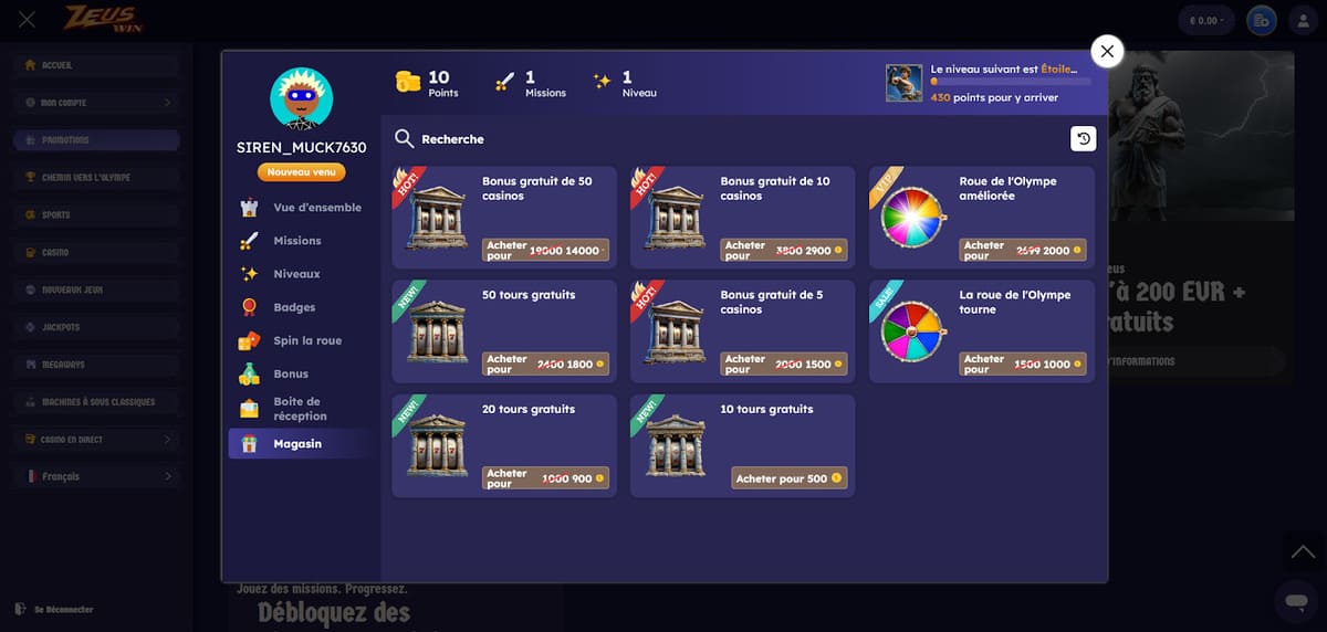 Magasin ZeusWin Casino