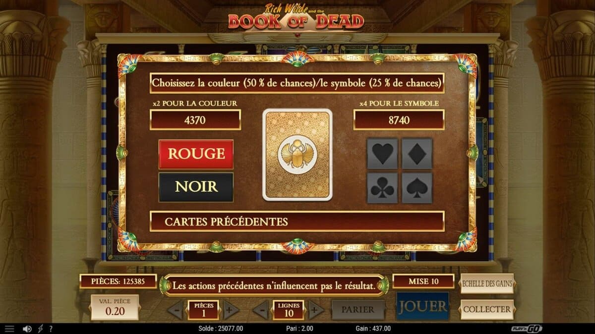 maximiser les récompenses Book of Dead