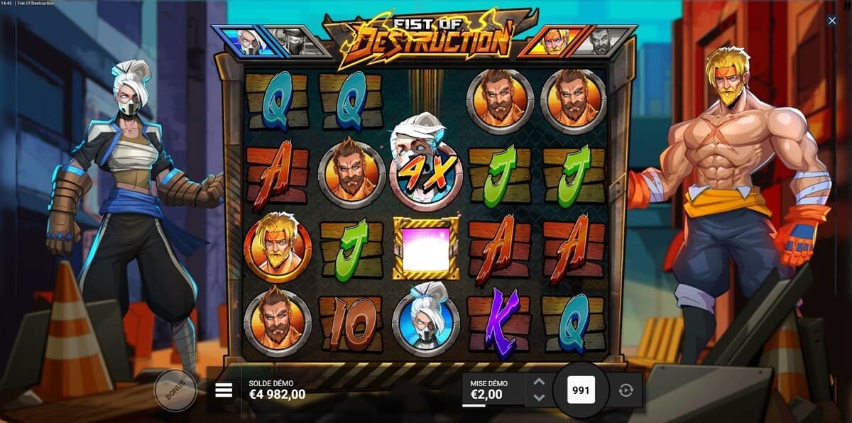 Lignes paiement Fist of Destruction Jeu