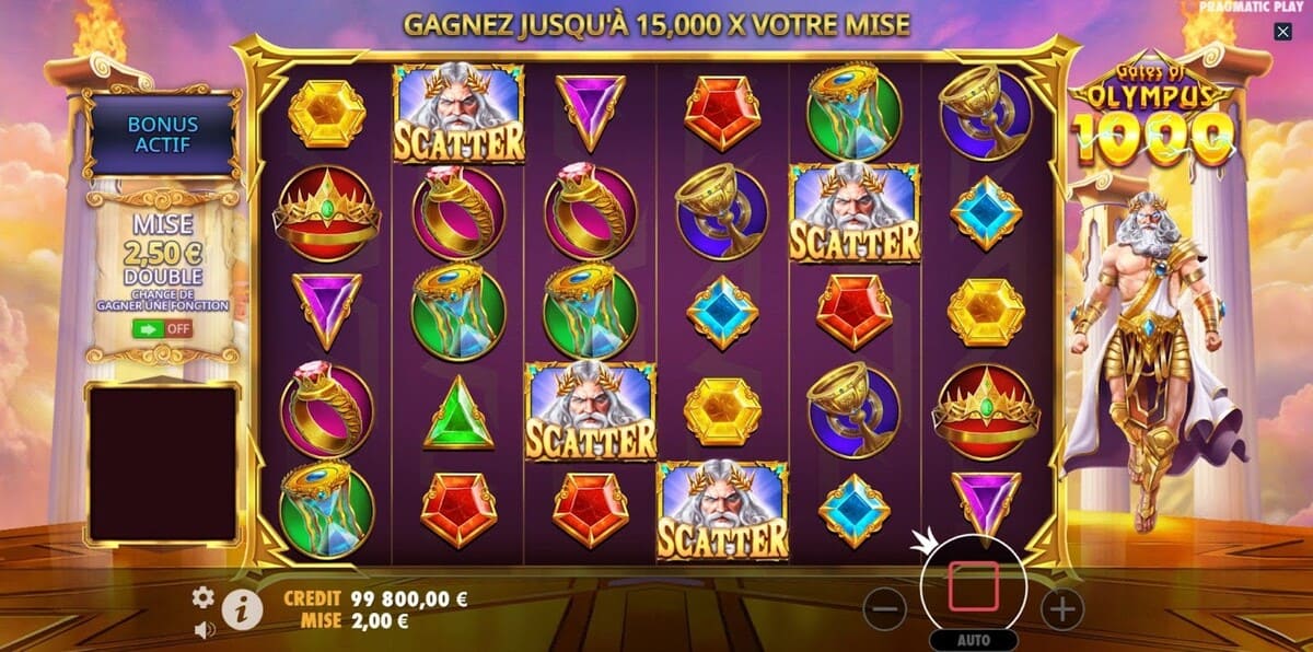 Achat bonus Gates of Olympus 1000 Jeu