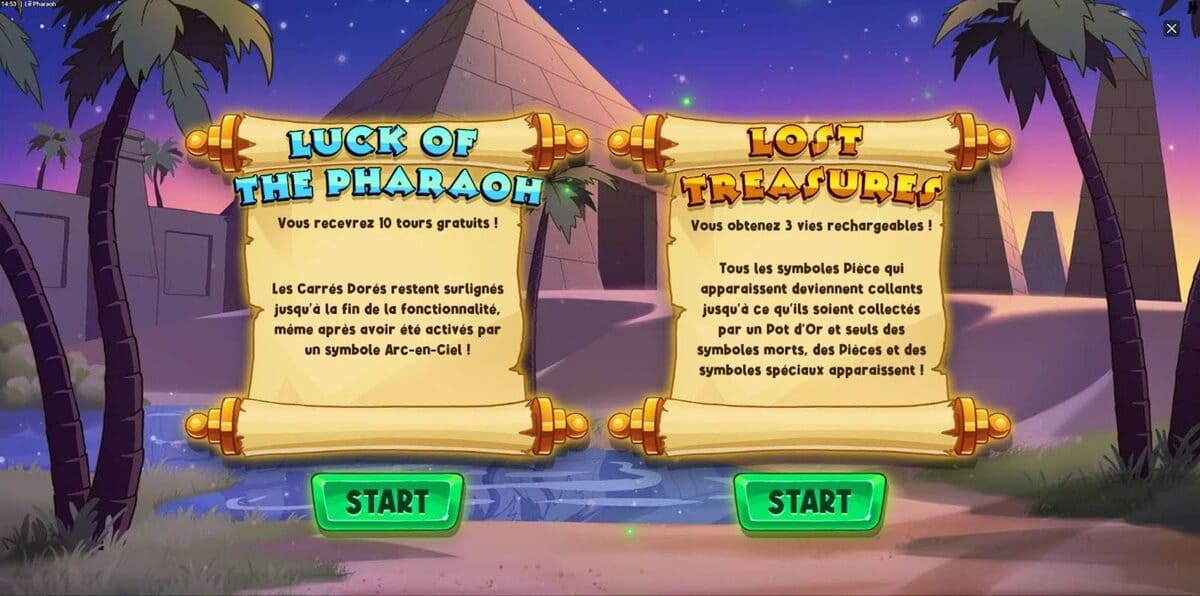 Achat bonus Le Pharaoh Slot Jeu