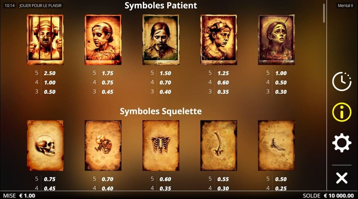 Symboles patient Mental 2 Jeu
