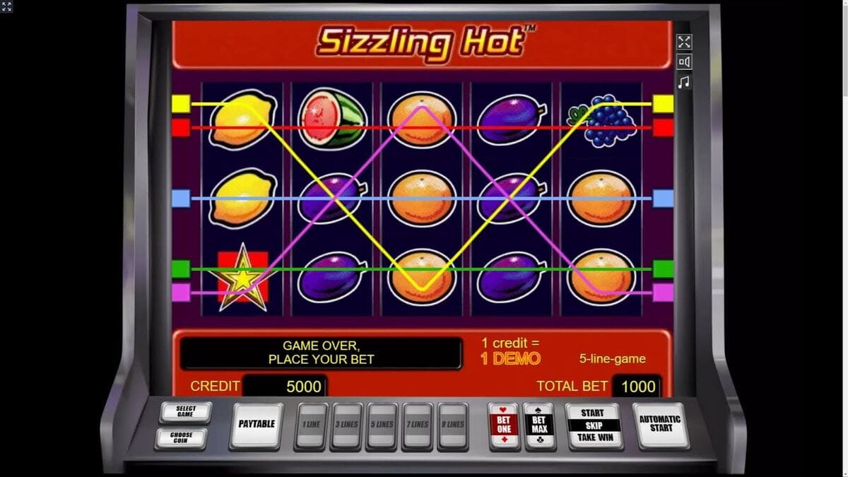 accueil Sizzling Hot