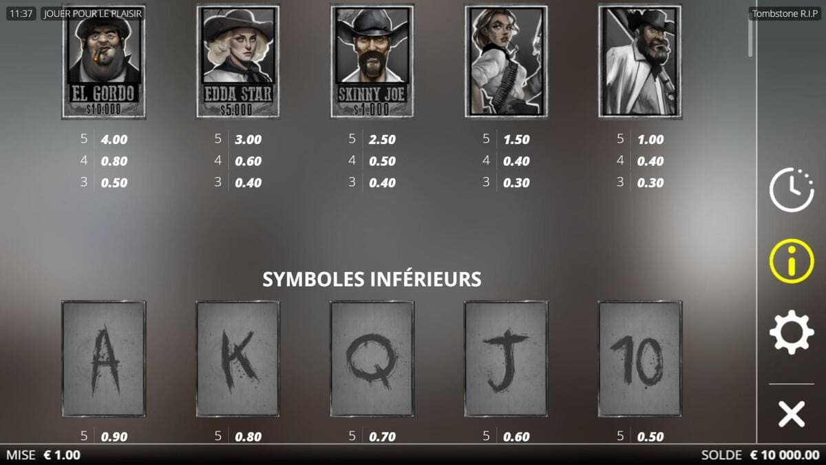 Fonctionnalités Tombstone RIP Jeu